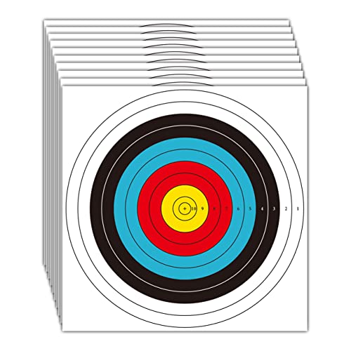 THREE ARCHERS 30 Blatt Zeilscheiben Auflagen Bogenschießen Scheibenauflagen 10 Ring 40cm x 40cm Zielpapier für Jagd & Schießen