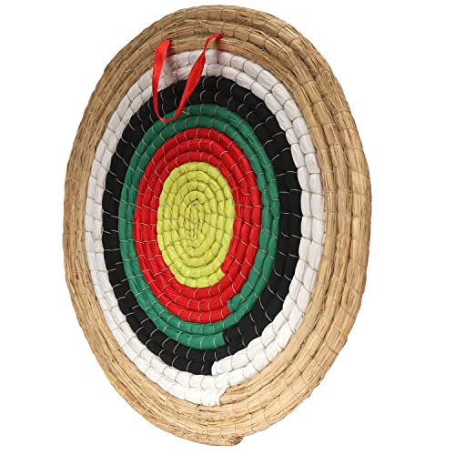 AUVIM Zielscheibe Bogenschießen Handgefertigtes Strohbogenziel für Recurvebogen Compoundbogen oder Langbogen 20Zoll Traditionelles Bogenpfeilziel für Kinder Jugend Erwachsene (Green 1 Layers)