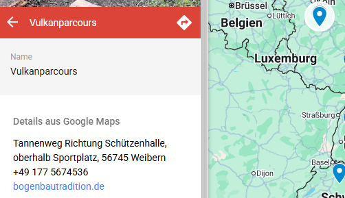 Der Vukanparcours in Weibern wird hier auf der Map angezeigt.